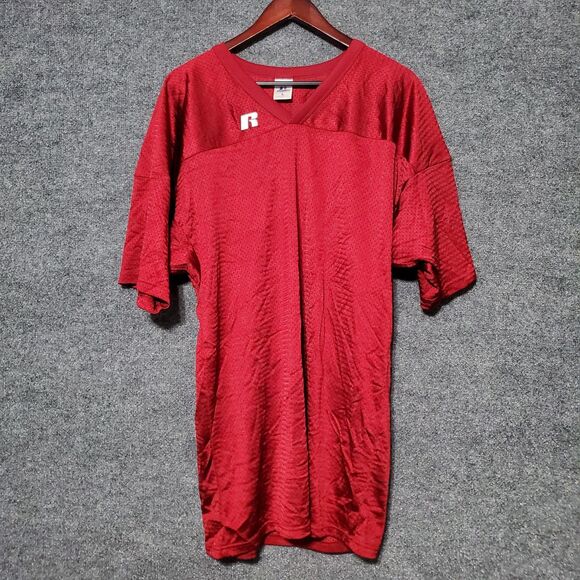 Russell Athletic Blank Jersey Mens Size Large Red Football Sports ON Field NFL - Picture 2 of 7